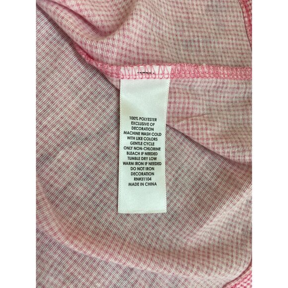 Kim Rogers Womens Medium Tunic Top Pink Gingham Embroidered Floral Grannycore - Picture 4 of 10